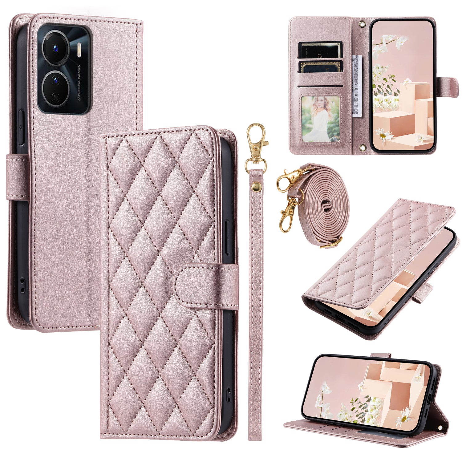 For vivo Y16 4G / Y56 5G / Y02s 4G Case Wallet Stand Flip Leather Phone Cover For vivo Y16 4G / Y56 5G / Y02s 4G Case Wallet Stand Flip Leather Phone Cover